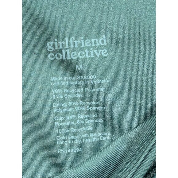 Girlfriend Collective Sports Bra Medium Dark Green Wire Free Running Athletic - Picture 9 of 12